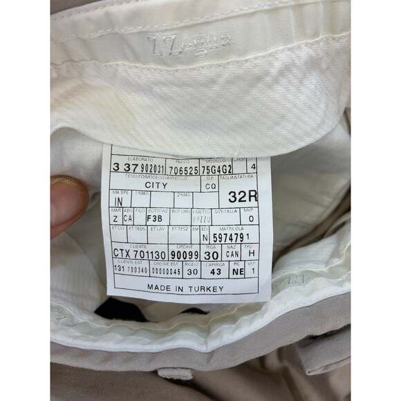 Z Zegna Chino Pants Mens 32R Beige Slim Fit Stretch Cotton Trouser Dress Casual - Picture 9 of 14